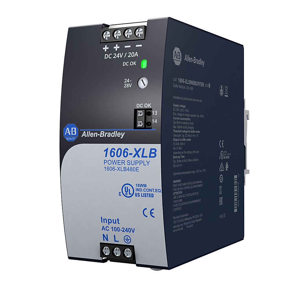 1606-XLB480E New Allen-Bradley AB XLB Power Supply 480W 24VDC 20A