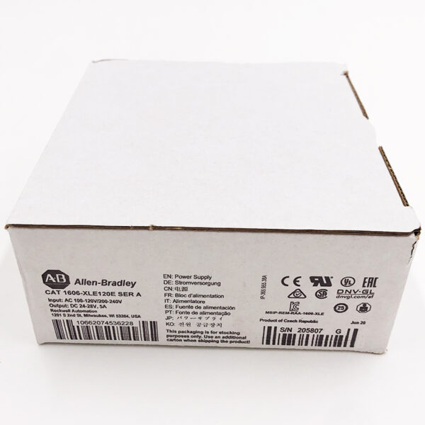 1606-XLE120E New Allen-Bradley AB XLE Power Supply 120W 24VDC 5A