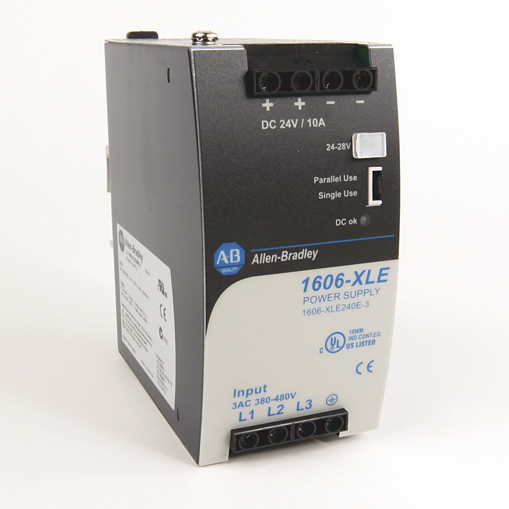1606-XLE240E-3 New Allen-Bradley AB 480VAC Input 24VDC Out 10A Power Supply