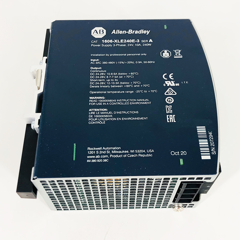 1606-XLE240E-3 New Allen-Bradley AB 480VAC Input 24VDC Out 10A Power Supply
