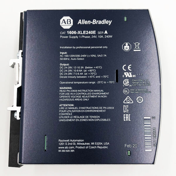 1606-XLE240E New Allen-Bradley AB XLE Power Supply 240W 24VDC 10A