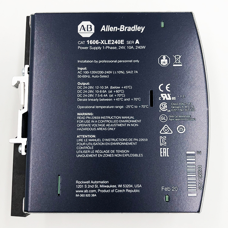 1606-XLE240E New Allen-Bradley AB XLE Power Supply 240W 24VDC 10A