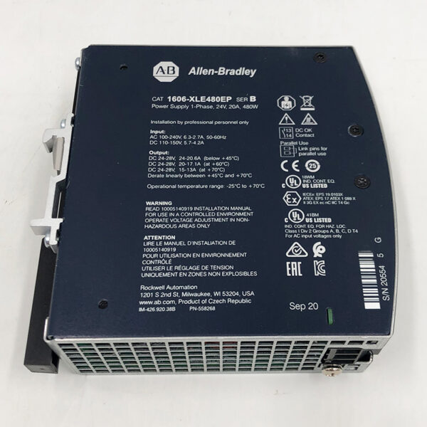 1606-XLE480EP New Allen-Bradley AB XLE Power Supply 480W 24VDC 20A
