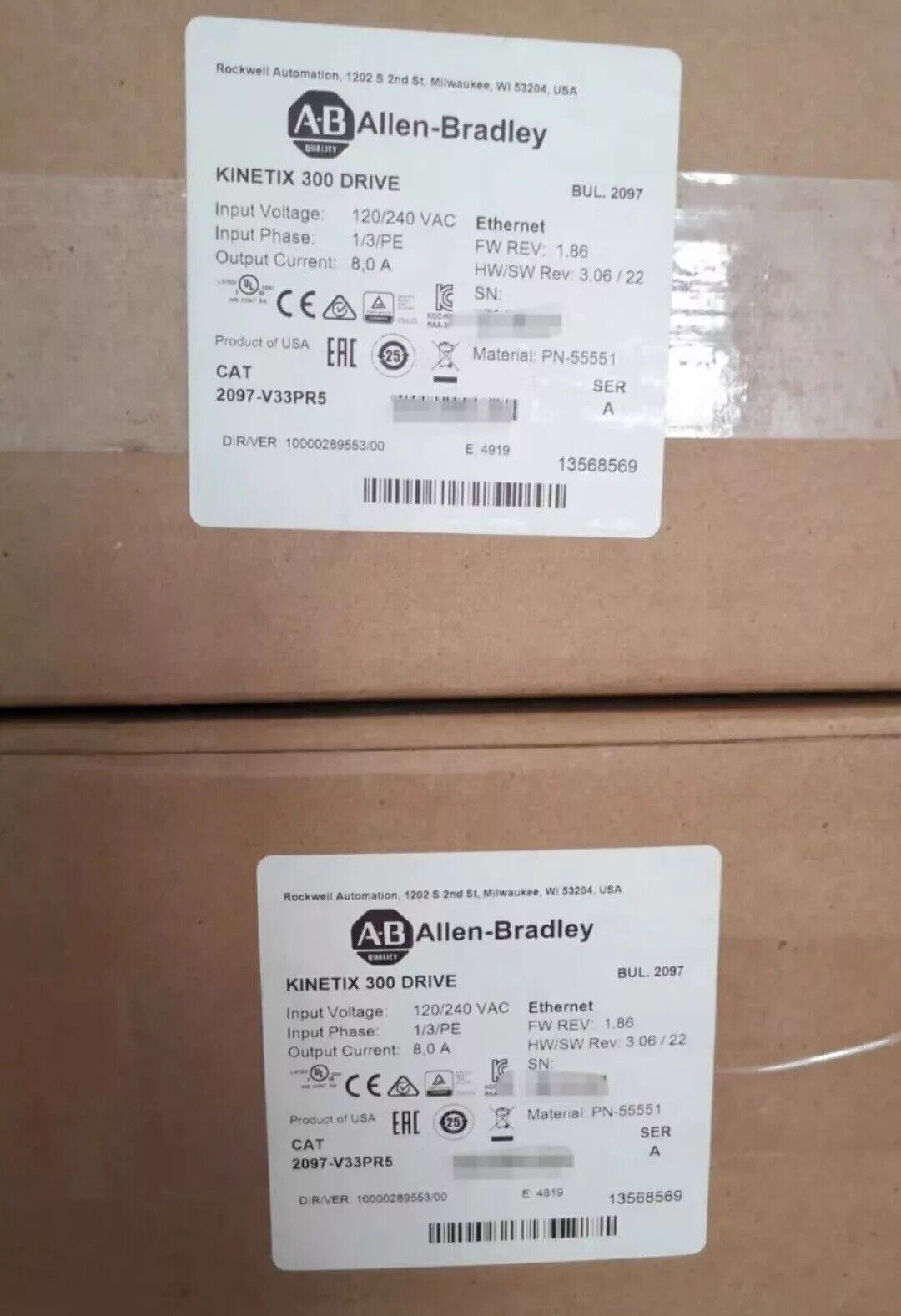 2097-V33PR5 New Allen-Bradley AB Kinetix 300 Servo Drive