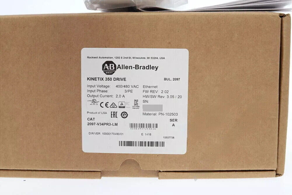 2097-V34PR3-LM New Allen-Bredley AB Kinetix 350 1.0kW Servo Drive