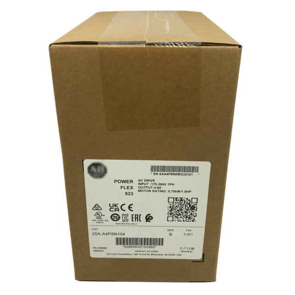 25A-A4P8N104 New Allen-Bradley AB PowerFlex 523 0.75kW (1Hp) AC Drive