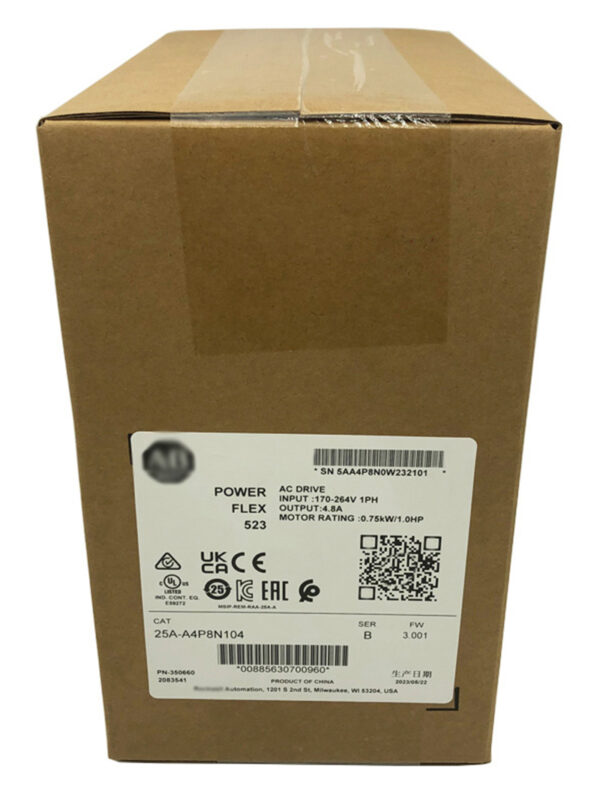 25A-A4P8N104 New Allen-Bradley AB PowerFlex 523 0.75kW (1Hp) AC Drive