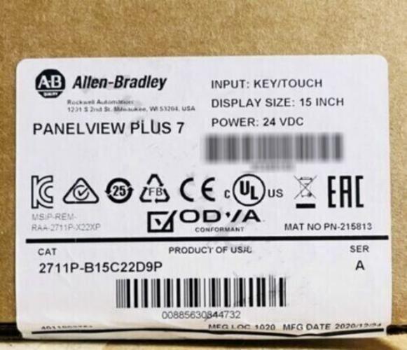 2711P-B15C22D9P New Allen-Bradley AB PanelView Plus 7 Graphic Terminal