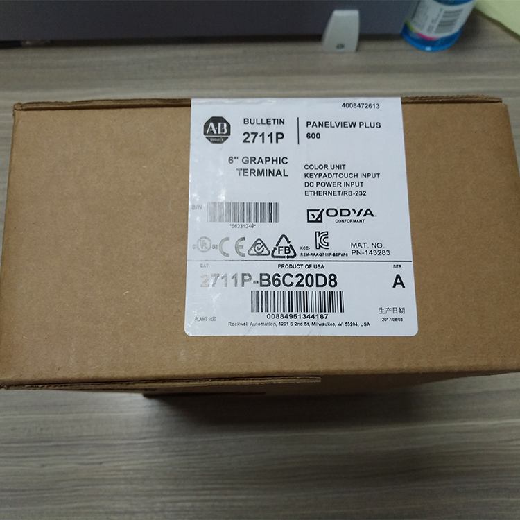 2711P-B6C20D8 New Allen-Bradley AB PV Plus 6 600 Color Key Touch Terminal
