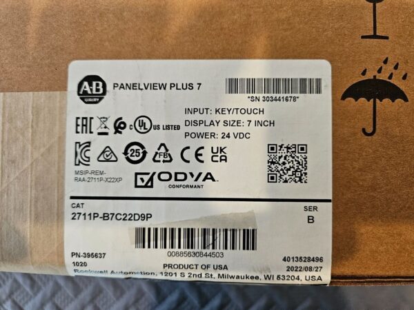 2711P-B7C22D9P New Allen-Bradley AB PanelView Plus 7 Graphic Terminal