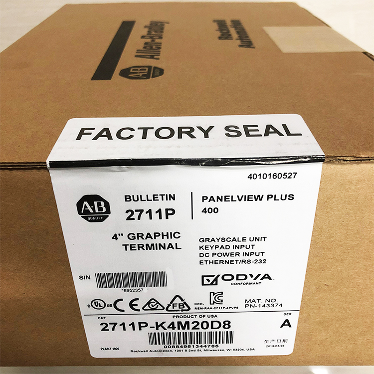 2711P-K4M20D8 New Allen-Bradley AB PanelView Plus 6 4 Grayscale Keypad DC