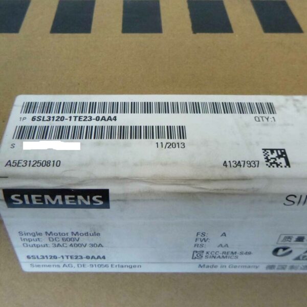 6SL3120-1TE23-0AA4 Siemens New Single Motor Module