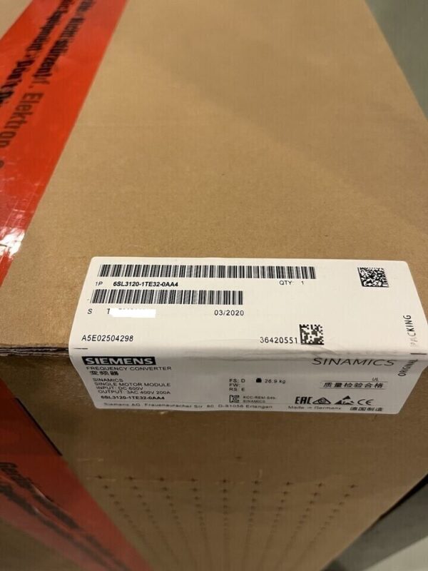 6SL3120-1TE32-0AA4 New Siemens Frequency Converter Equipment