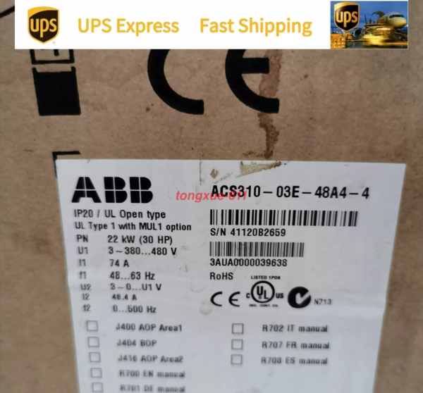 Brand New ABB ACS310-03E-48A4-4 Inverter Fast FedEx or DHL