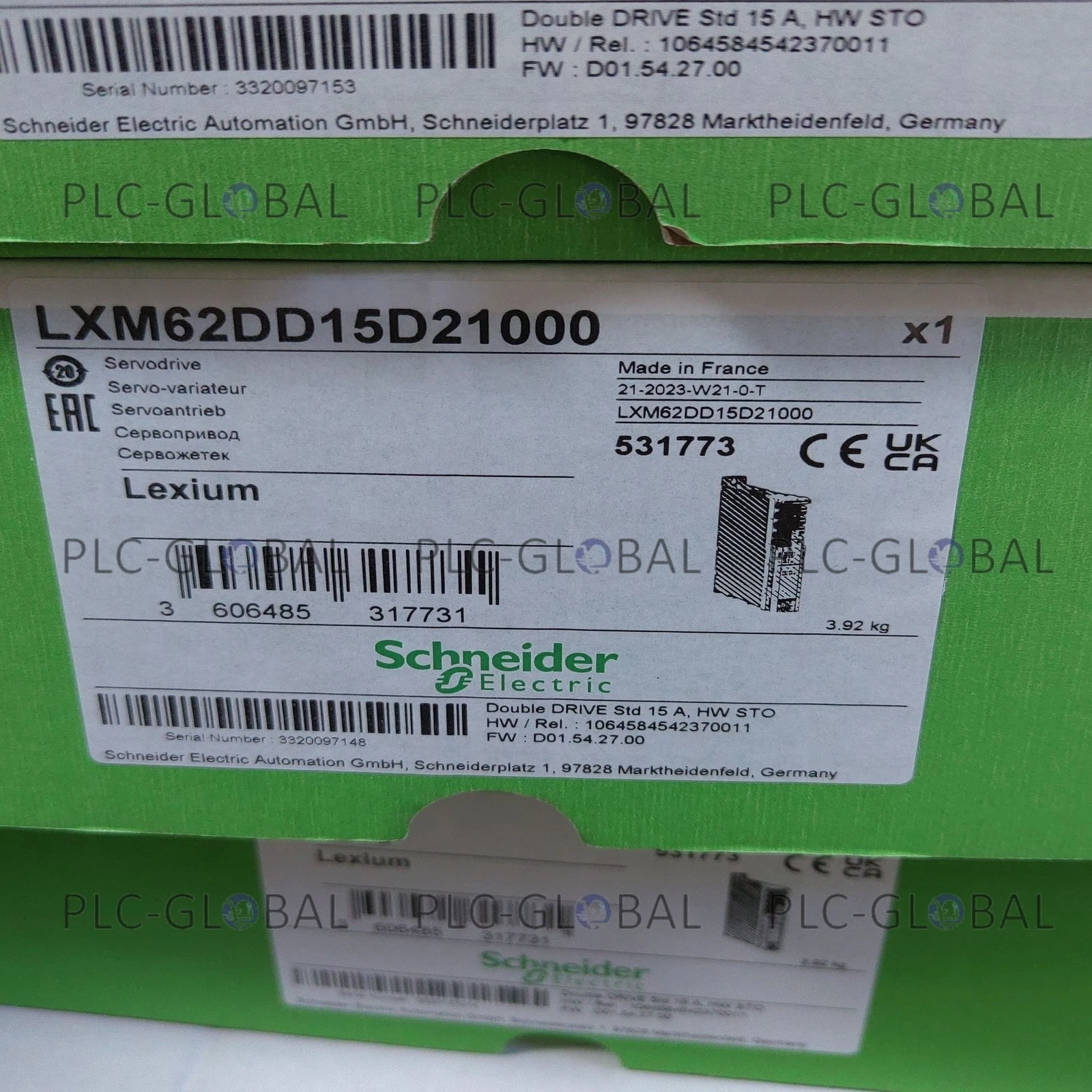 New Schneider LXM62DD15D21000 Lexium 62 Double Drive 15 A - accessory kit included